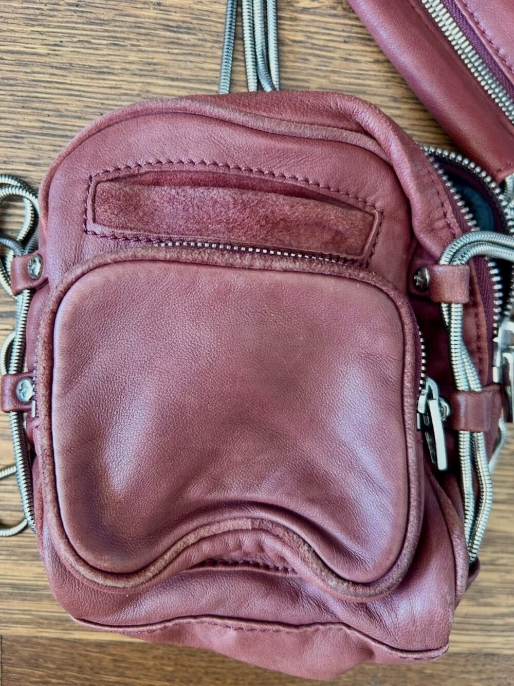 Alexander Wang Leather Crossbody Bag, Maroon